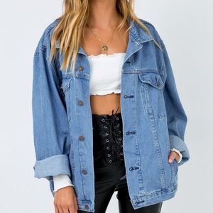 Princess Polly oversized blue denim jacket